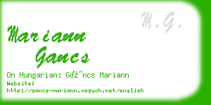 mariann gancs business card